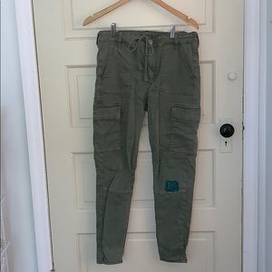 American Eagle Olive High-Rise Cargo Jeans